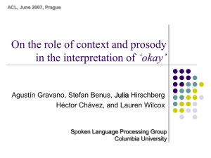 On the role of context and prosody ‘okay’