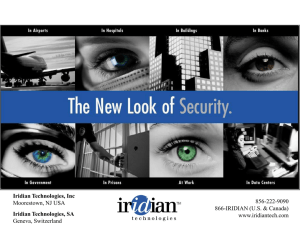 Iridian Technologies, Inc Iridian Technologies, SA 856-222-9090 Moorestown, NJ USA