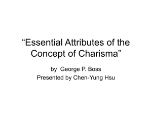 “Essential Attributes of the Concept of Charisma” by  George P. Boss