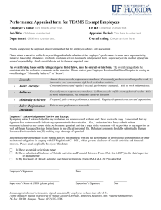 Performance Appraisal form for TEAMS Exempt Employees Employee’s name:  UF ID: