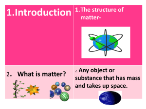1.Introduction . What is matter? 1.The structure of
