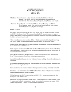 BROOKHAVEN COLLEGE DEANS’ MEETING MINUTES April 17,  2009 2:00 p.m.  M123