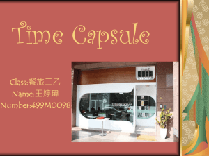 Time Capsule Class:餐旅二乙 Name:王婷瑋 Number:499M0098