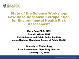 State of the Science Workshop: Low Dose-Response Extrapolation for Environmental Health Risk Assessment