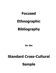 Focused Ethnographic Bibliography Standard Cross-Cultural