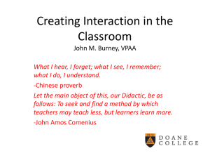 Creating Interaction in the Classroom