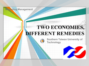 TWO ECONOMIES, DIFFERENT REMEDIES L/O/G/O Marketing Management