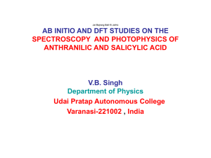 AB INITIO AND DFT STUDIES ON THE V.B. Singh