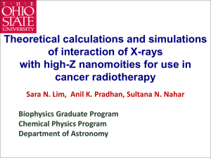 Theoretical calculations and simulations of interaction of X-rays cancer radiotherapy