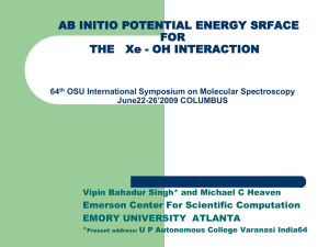 AB INITIO POTENTIAL ENERGY SRFACE FOR Emerson Center For Scientific Computation