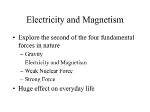 Electricity and Magnetism • Explore the second of the four fundamental