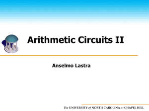 Arithmetic Circuits II Anselmo Lastra The