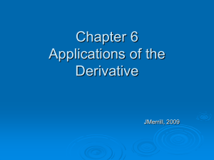 Chapter 6 Applications of the Derivative JMerrill, 2009
