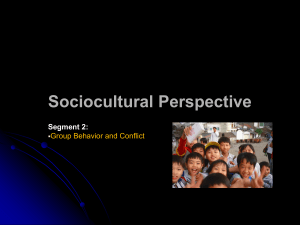 Sociocultural Perspective Segment 2: Group Behavior and Conflict 