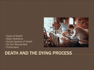 DEATH AND THE DYING PROCESS Types of Death Basic Statistics