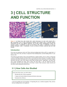 3 CELL STRUCTURE AND FUNCTION |