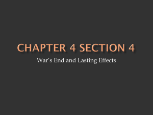 War’s End and Lasting Effects
