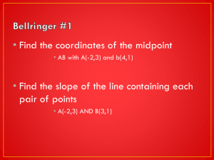 • Find the coordinates of the midpoint pair of points