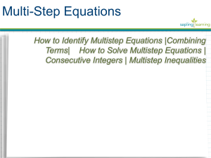 Multi-Step Equations