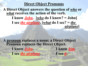 Direct Object Pronouns who I know I see