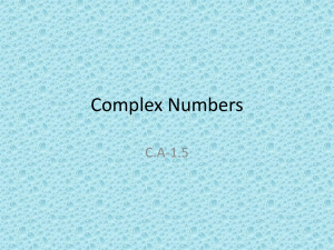 Complex Numbers C.A-1.5