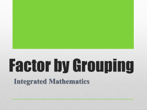 Factor by Grouping Integrated Mathematics