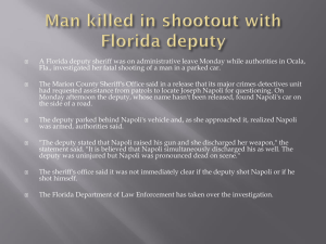 A Florida deputy sheriff was on administrative leave Monday while... Fla., investigated her fatal shooting of a man in a...