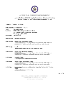 Agenda for Financial Crisis Inquiry Commission Retreat and Meetings