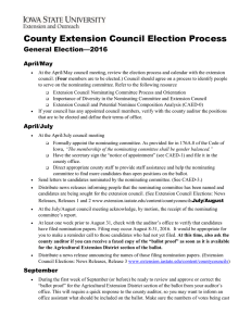 County Extension Council Election Process General Election—2016 April/May