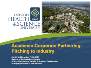 Academic-Corporate Partnering: Pitching to Industry