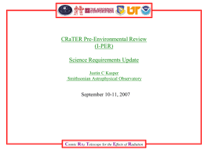CRaTER Pre-Environmental Review (I-PER) Science Requirements Update September 10-11, 2007