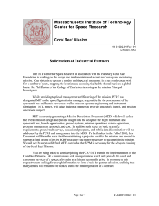 Massachusetts Institute of Technology Center for Space Research Solicitation of Industrial Partners