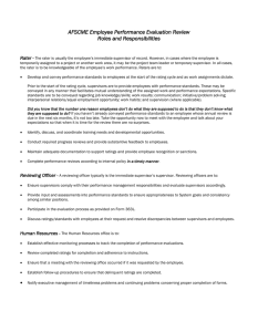 AFSCME Employee Performance Evaluation Review Roles and Responsibilities Rater -