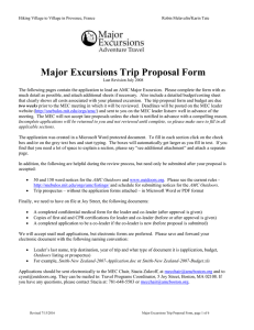 Major Excursions Trip Proposal Form /