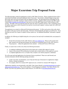 Major Excursions Trip Proposal Form