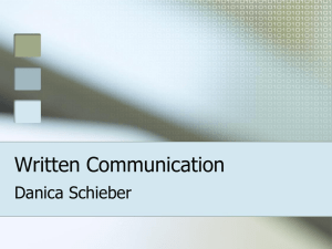 Written Communication Danica Schieber