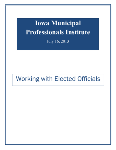 Iowa Municipal Professionals Institute  Working with Elected Officials