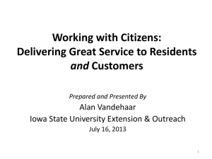 Working with Citizens: Delivering Great Service to Residents and Alan Vandehaar