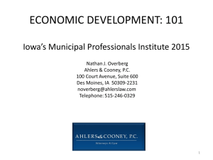 ECONOMIC DEVELOPMENT: 101 Iowa’s Municipal Professionals Institute 2015 1