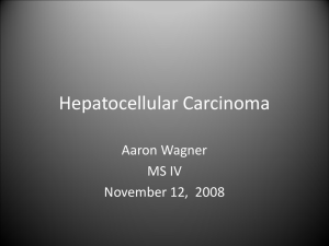 Hepatocellular Carcinoma Aaron Wagner MS IV November 12,  2008