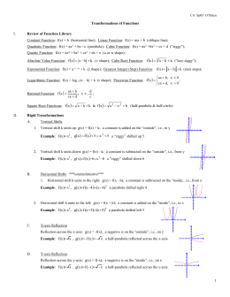 APPLYING A COMBINATION OF TRANSFORMATIONS PART A ~ REVIEW OF