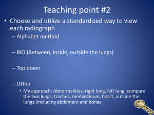 Teaching point #2 each radiograph – Alphabet method