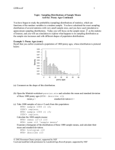 GHRowell  1 You have begun to study the probability (sampling) distributions of...
