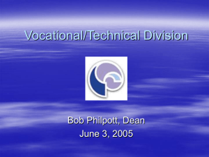 Vocational/Technical Division Bob Philpott, Dean June 3, 2005