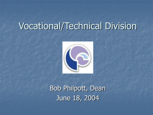 Vocational/Technical Division Bob Philpott, Dean June 18, 2004