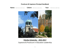 Viterbo University  - 2015-2017 Practicum &amp; Capstone Principal Handbook Name: