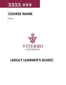 XXXX ###  COURSE NAME ADULT LEARNER’S GUIDE