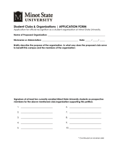 Student Clubs &amp; Organizations | APPLICATION FORM