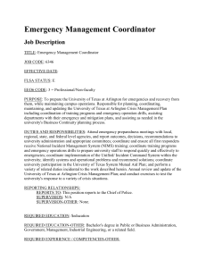 Emergency Management Coordinator Job Description