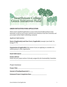 GREEN INITIATIVES FUND APPLICATION